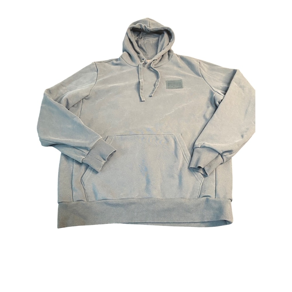 Puma Mens Gray Blue-Grey Fleece Hoodie Size Medium 682801-25